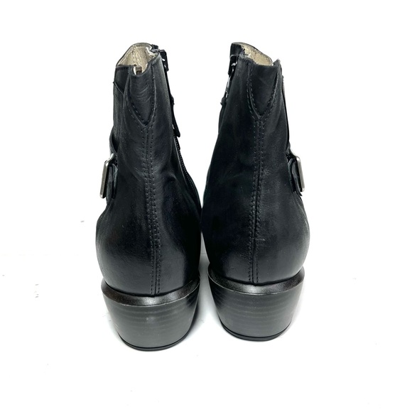 Miz Mooz Line Ankle Boots Womens Size 40 US 9.5 Buckle Black Leather. - Picture 6 of 10